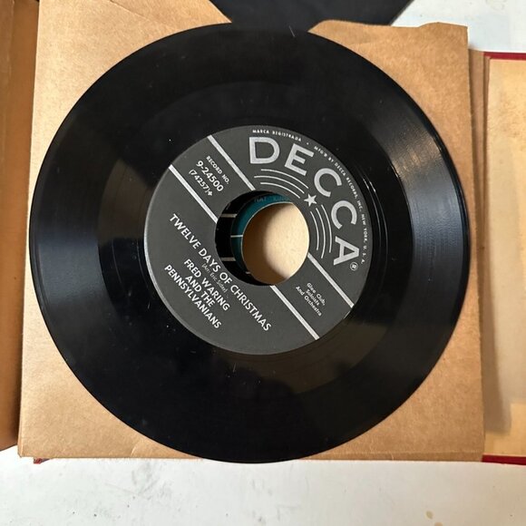 Christmas 45 RPM 8 Records Vintage White Silver Bells 12 DAYS OF FROSTY SNOWMAN - Picture 12 of 14